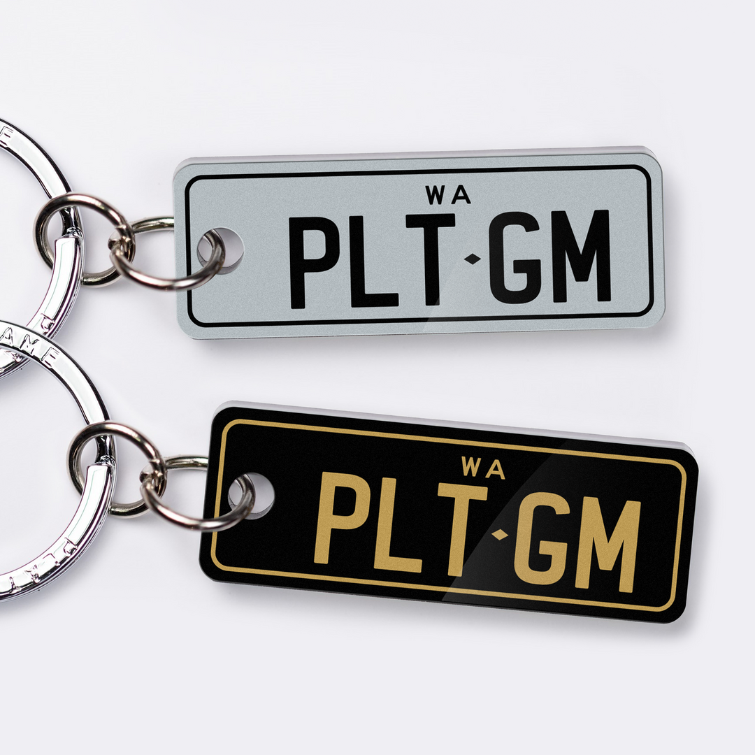 WA Metallic Licence Plate Custom Keychain